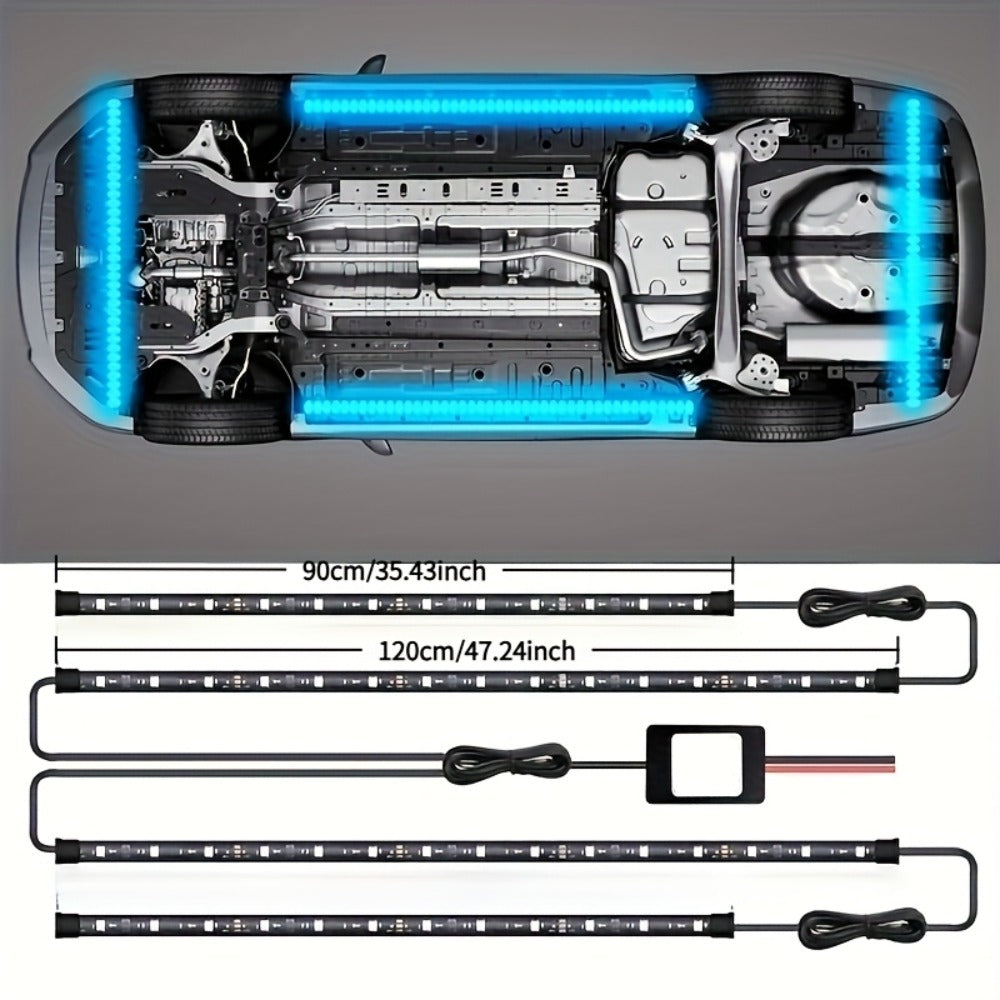 Car LED Atmosphere Light Panels APP & Wireless Control - External Decorative 2-Piece Set Multiple Scene Modes 23.62x35.43in for Cars Trucks SUVs Car Show Night Driving Customization