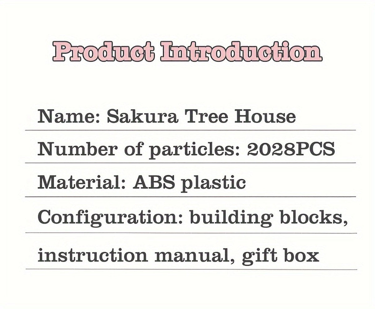 Sakura Cherry Blossom Tree House Mini Building Block Set