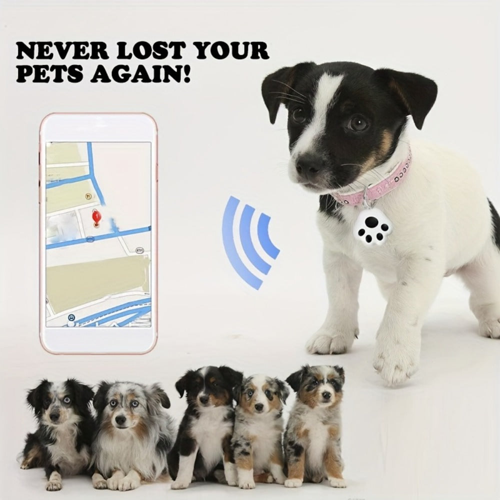 Dog Paw Smart Tracker Anti-Lost Positioning with Recording & Shutter Control – Cute Pet Accessory for Dogs & Cats, 2/4/6 Colors Available, Lightweight Clip-On Design