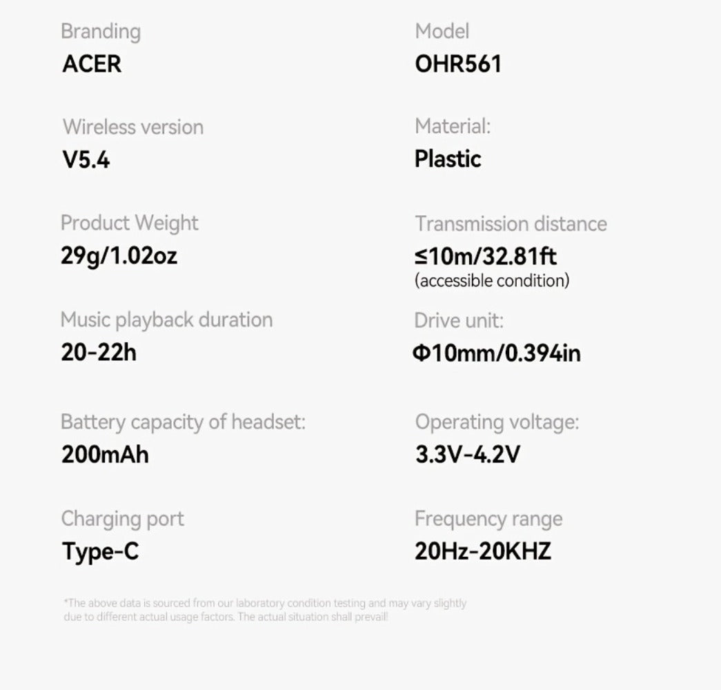 Acer TWS Wireless Earbuds Gaming Mode Low Latency, Noise Isolation Stereo Sound USB-C Charging Long Battery Life, Compatible with iPhone Android Smartphones Tablets for Gaming Workouts Flights Travel