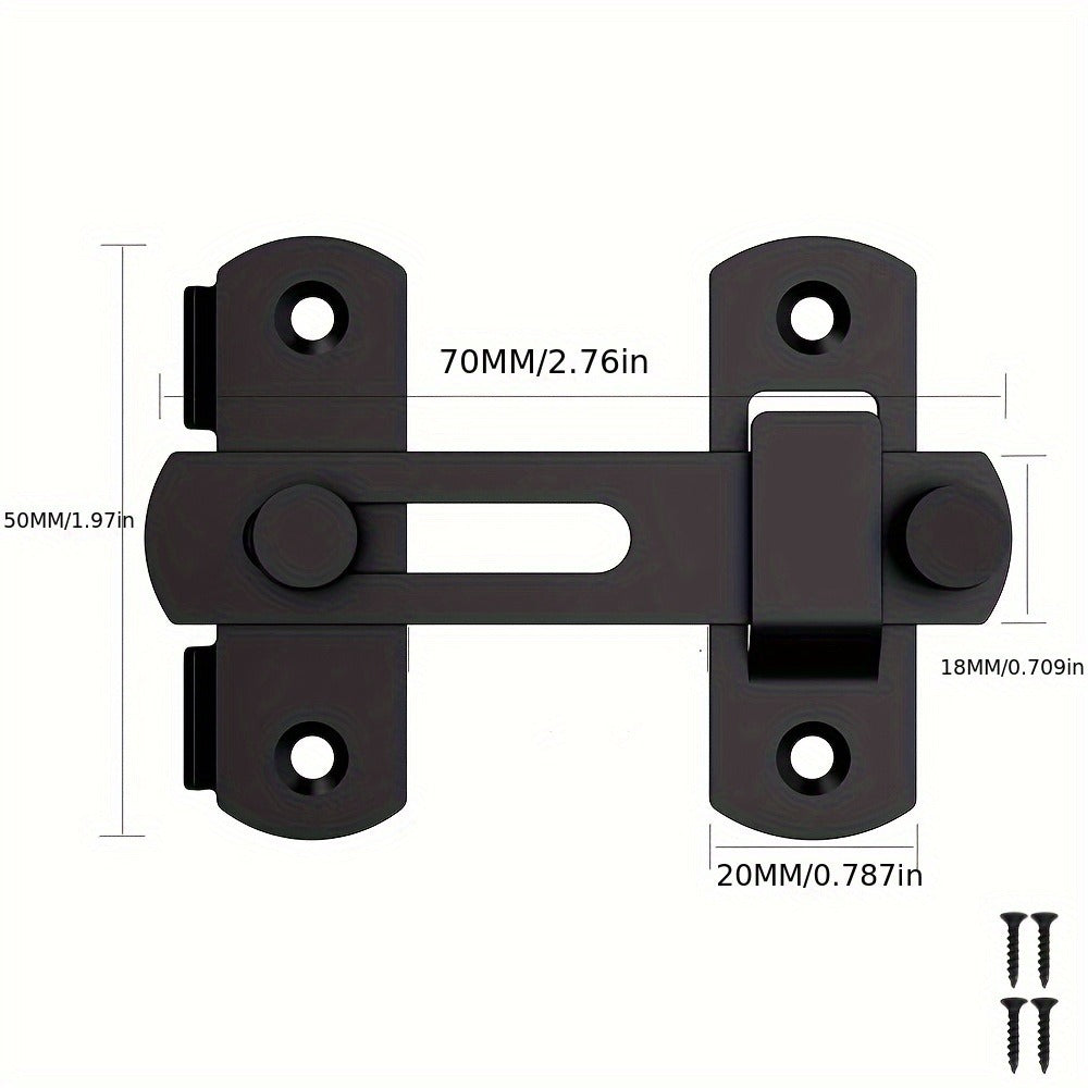 Stainless Steel Door Bolt Lock 180° Flip Latch – Set of 4 Heavy Duty Security Locks with 2 Keys for Garage Stable Bathroom Outdoor Gate Shed Fence Home Door