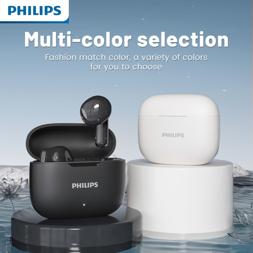 Philips TAT1220 Bluetooth 6.0 Wireless Earbuds ANC Active Noise Cancelling, 360° Surround Sound Open Design Touch Control Type-C Charging, In-Ear Headphones for Sports Daily Use Phone Camping Outdoor