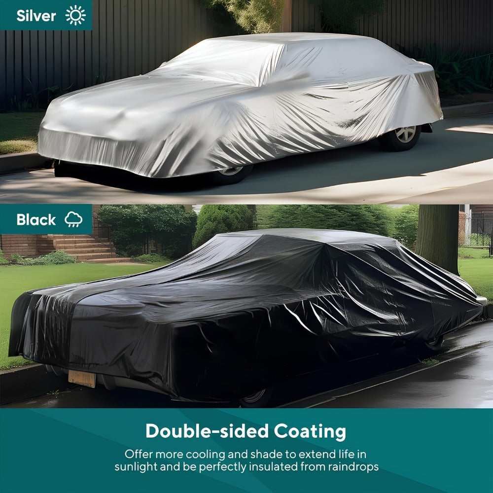 Heavy Duty Waterproof Tarp 2-Pack 10Mil 150GSM Black Silver – Tear-Proof Polyethylene Cover with Reinforced Grommets for Roof Pool Boat Car Camping & Outdoor