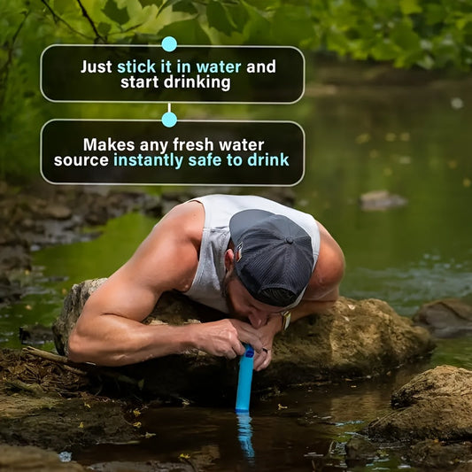 Camping Water Filter Kit with Silicone Hose, Lanyard and 3, 4 or 6 Pack Options