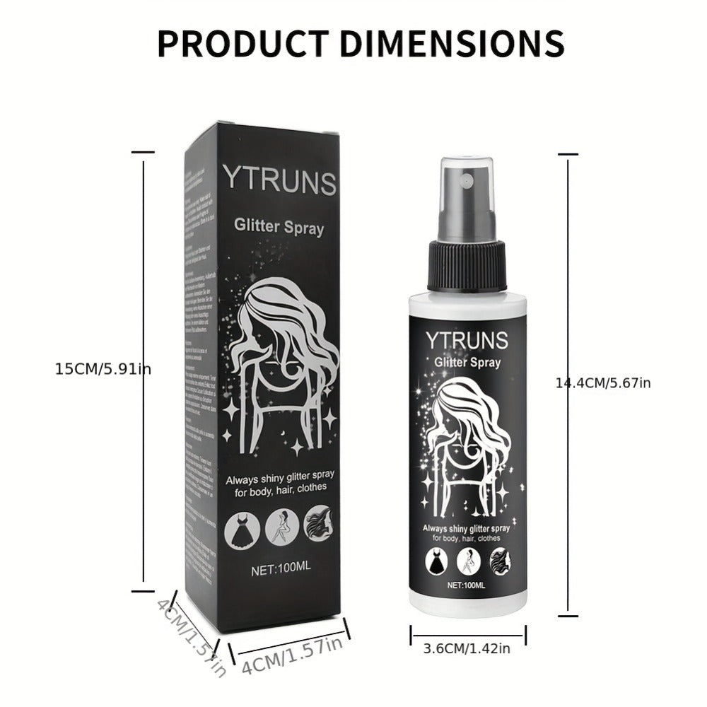 Body Shimmer Spray for Women – Star-Shaped Glitter Sparkle Mist 100ml Hydrating Formula for Body Hair & Clothes, Daily Wear Festival Rave Photoshoot Glow