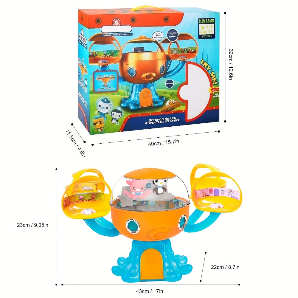 Octonauts Octopod Castle Adventure Playset – 8 Action Figures Glow Stickers Light Sound Effects, Interactive Ocean Toy Gift for Boys Girls Kids Ages 3+ Birthday Christmas