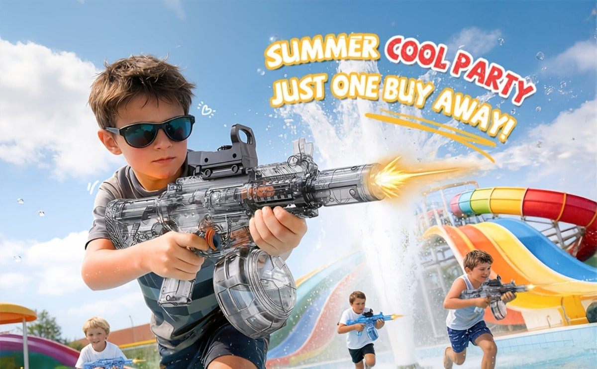 Kids Sound & Light Electric Water Gun Ages 3-8 – Auto Squirt Blaster with Large Tank & LED Effects, Summer Outdoor Pool Beach Backyard Party Toy, Birthday Gift for Boys & Girls, 1pc or 2-Pack