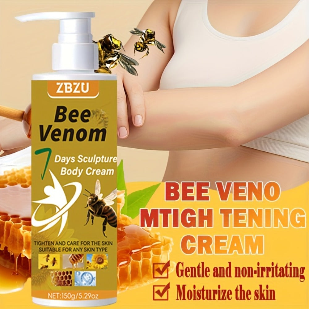 Skin Tightening Body Cream with Bee Venom & Collagen – 7-Day Rapid Firming Lotion for Arms, Abdomen, Thighs & Buttocks | Vitamin C, Vitamin E & Glycerin Formula | Fast-Absorbing Lifting Cream 150g