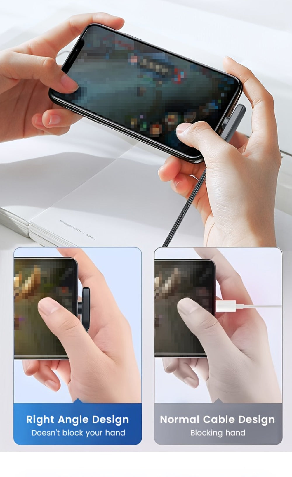 Right Angle 90 Degree USB-C to USB-C Cable 100W PD Fast Charging – Elbow Type-C Charger Cord Oxygen-Free Copper for iPhone 16 15 Samsung Galaxy MacBook Android Laptop | Data Sync Right Angle Charger