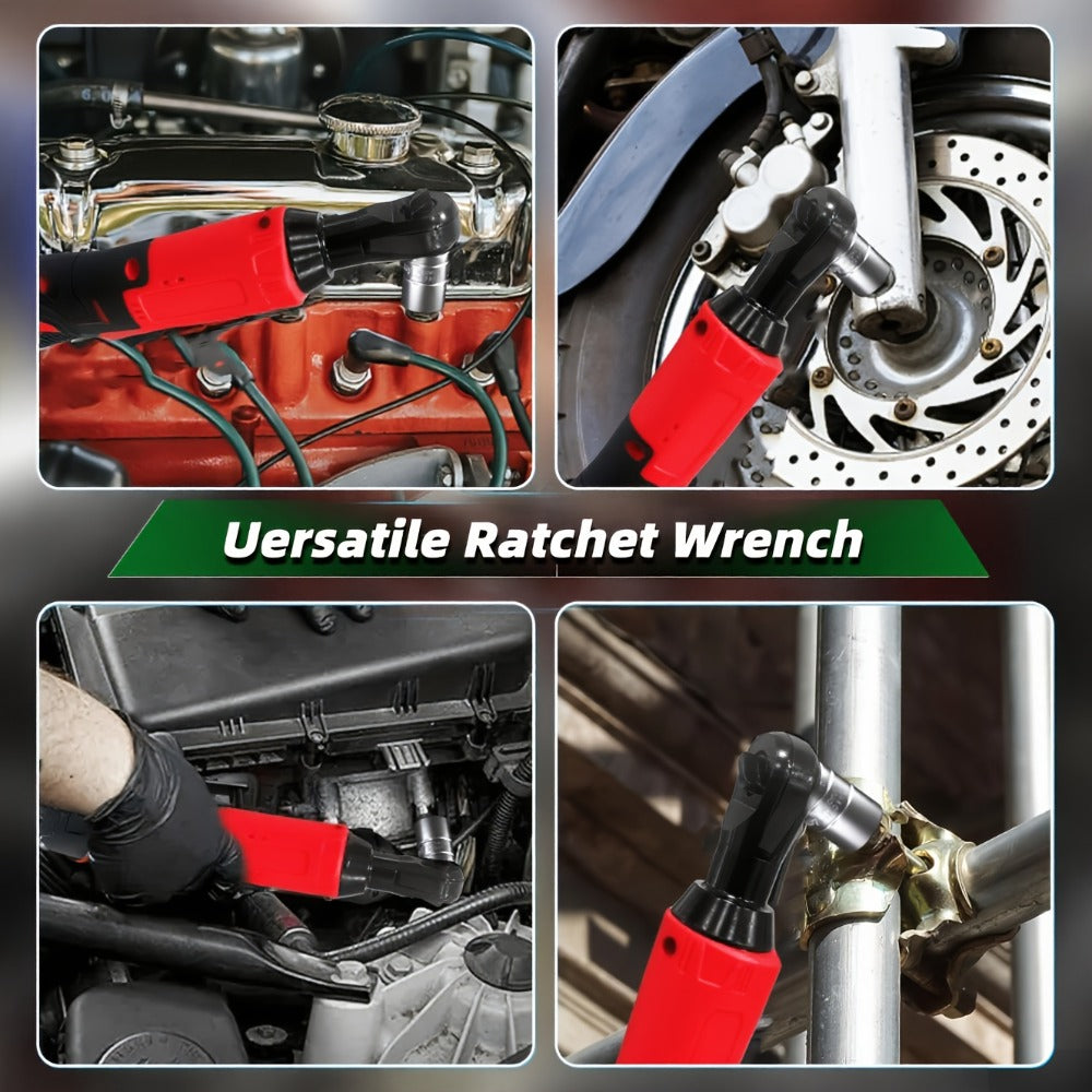 Cordless Electric Ratchet Wrench Set 12V - 45Nm High Torque 3/8" Rechargeable Ratchet Wrench with Battery, Charger & Toolbox for Automotive Repair, Angle Frame Installation & Home Improvement (4 Colors)