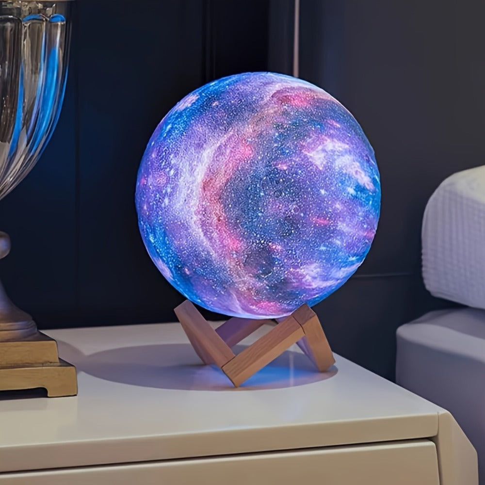 Moon Lamp Night Light 16 Colors 3D Galaxy Lamp with Wooden Stand Remote Control USB – Perfect Birthday Gift for Women Men Lovers (5.9 Inch)