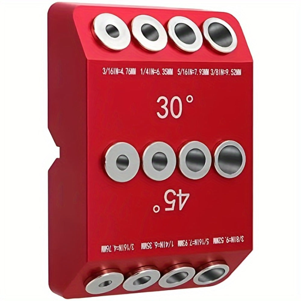 Metal Drill Guide Jig 30° 45° 90° with Allen Wrench – Precise Multi-Angle Drilling for Cable Railing, Lag Screw, Deck Post & Stair Handrail Installation
