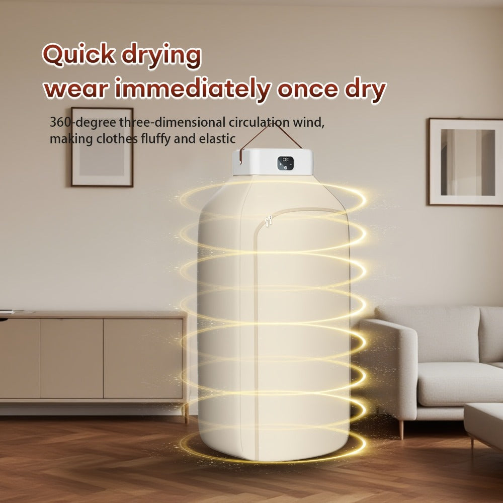 Mini Dryer Machine 600W Portable Clothes Dryer Dual Mode Quiet Operation Timer 1H 2H 8H Energy Efficient for Apartments Dorms RVs Travel Small Spaces Basic Premium