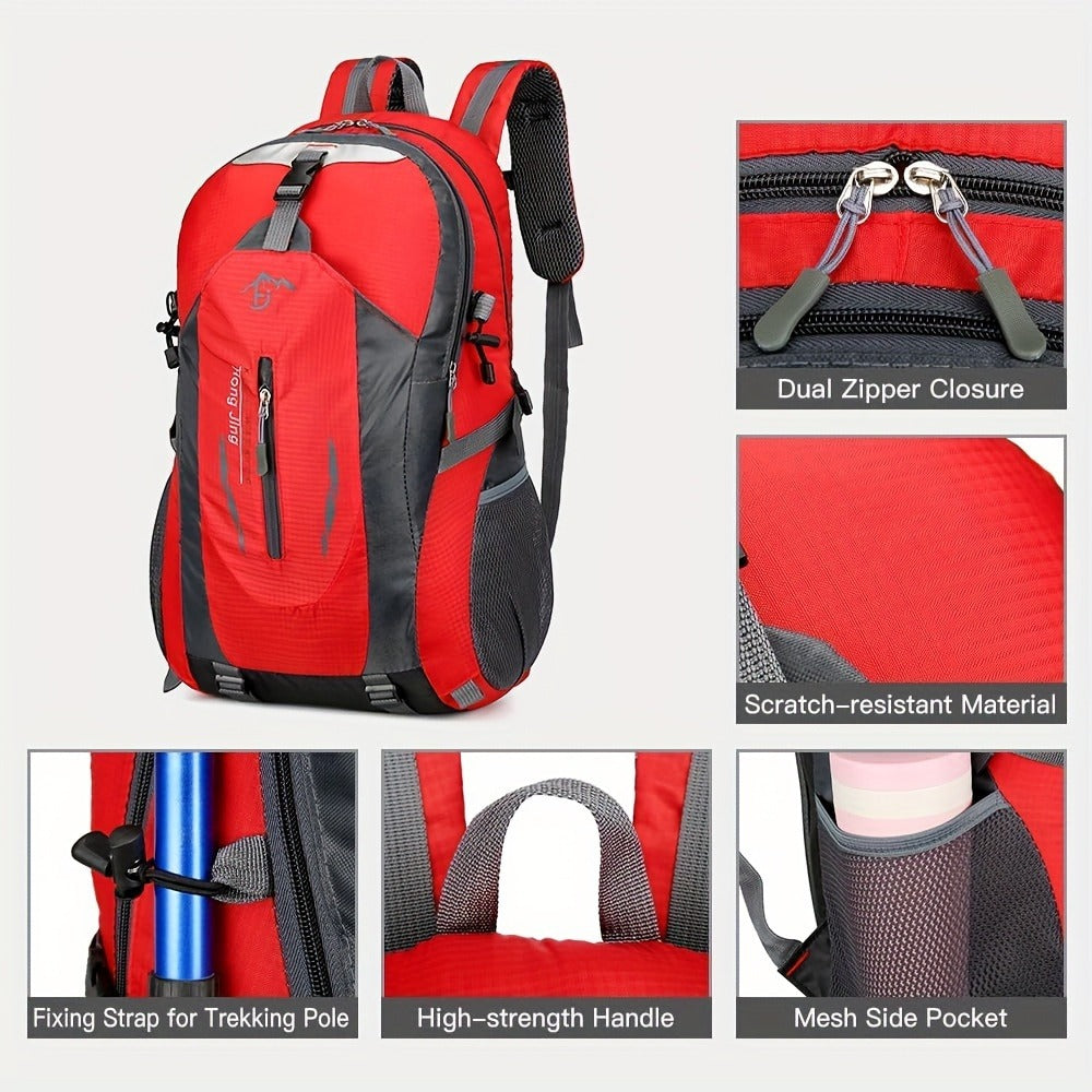 Hiking Daypack 25.5L Lightweight Oxford Backpack for Men Women with Laptop Compartment Torso Adjustment Outdoor Sport Cycling Travel Camping Backpack Red Blue Black Orange