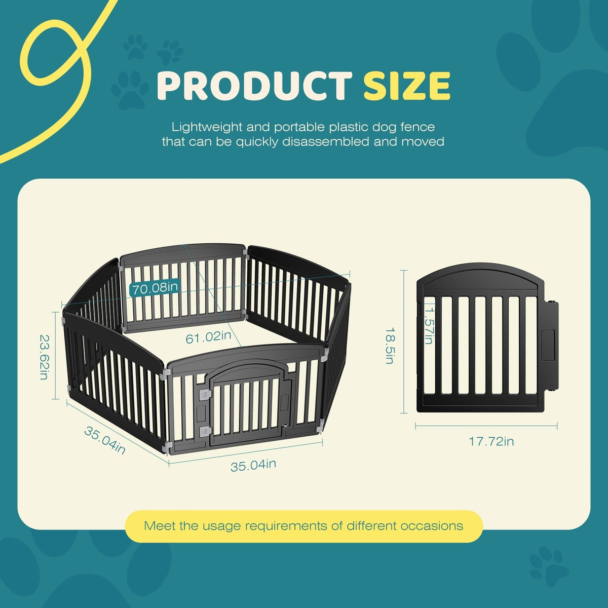 Foldable Dog Playpen & Indoor Outdoor Pet Fence – Portable, Easy to Clean, 4-Panel & 6-Panel, White & Black