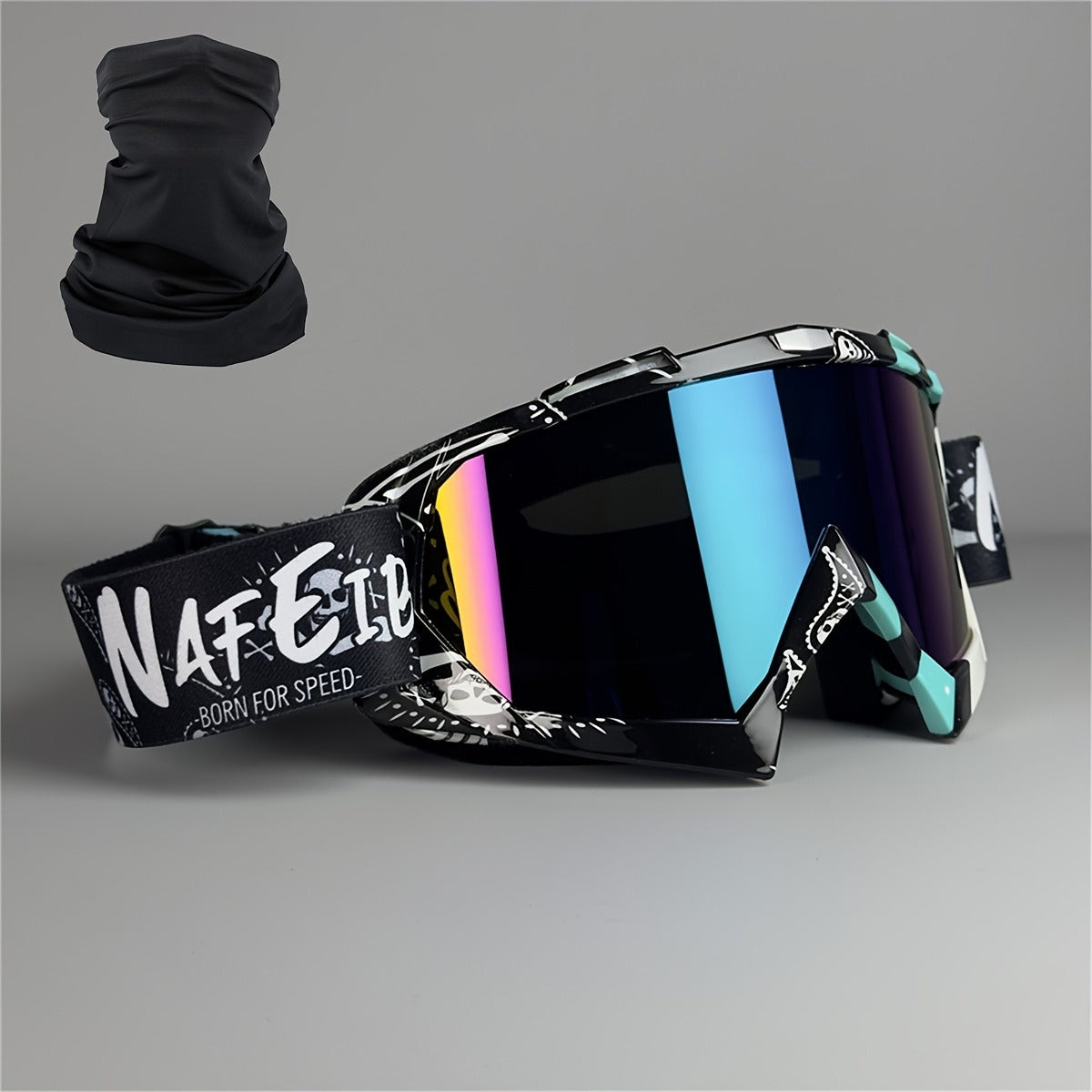 Ski Goggles Set with Black Headband – TPU Frame PC Lens Mirror Coating, Thick Foam Pad, Adjustable Strap, 28+ Color Styles, Adult Snow Goggles for Skiing & Snowboarding, Great Gift