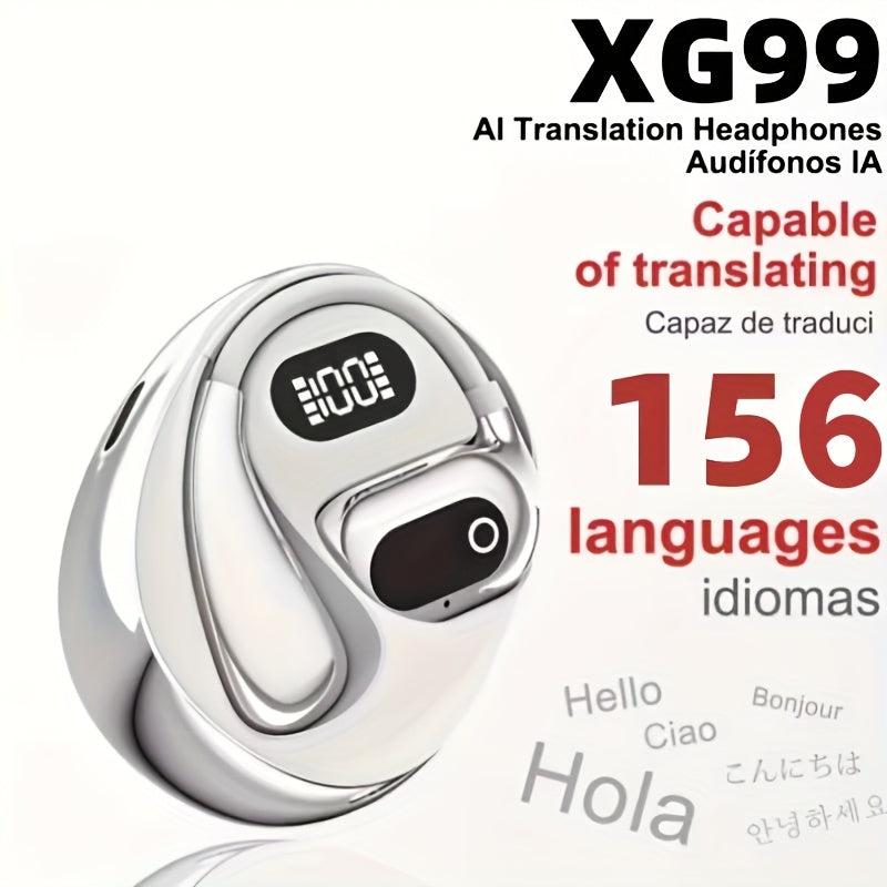 Stylish AI Translation Earbuds 150 Languages Wireless Delay-Free Music Real-Time Voice Translator Rechargeable Type-C Charging Case Multilingual Communication