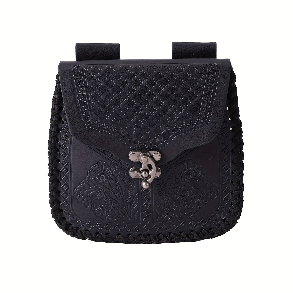 Dragon-Embossed Faux Leather Waist Bag for Renaissance Faire and Cosplay