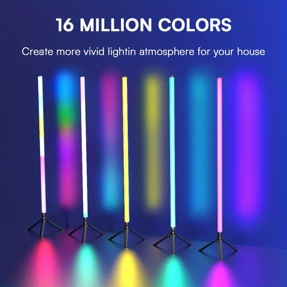 RGB Tube Light with Stand – Smart App & Remote Control, Music Sync Color Changing, Timing, USB Powered for DJ Lighting, Photography, Dance Club, Game Room & Festival (1 or 2 Pack)