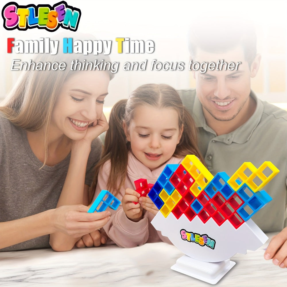 Balancing Stacking Blocks Game Set, Tumble Tower Family Game in 16 to 68 Piece Sizes
