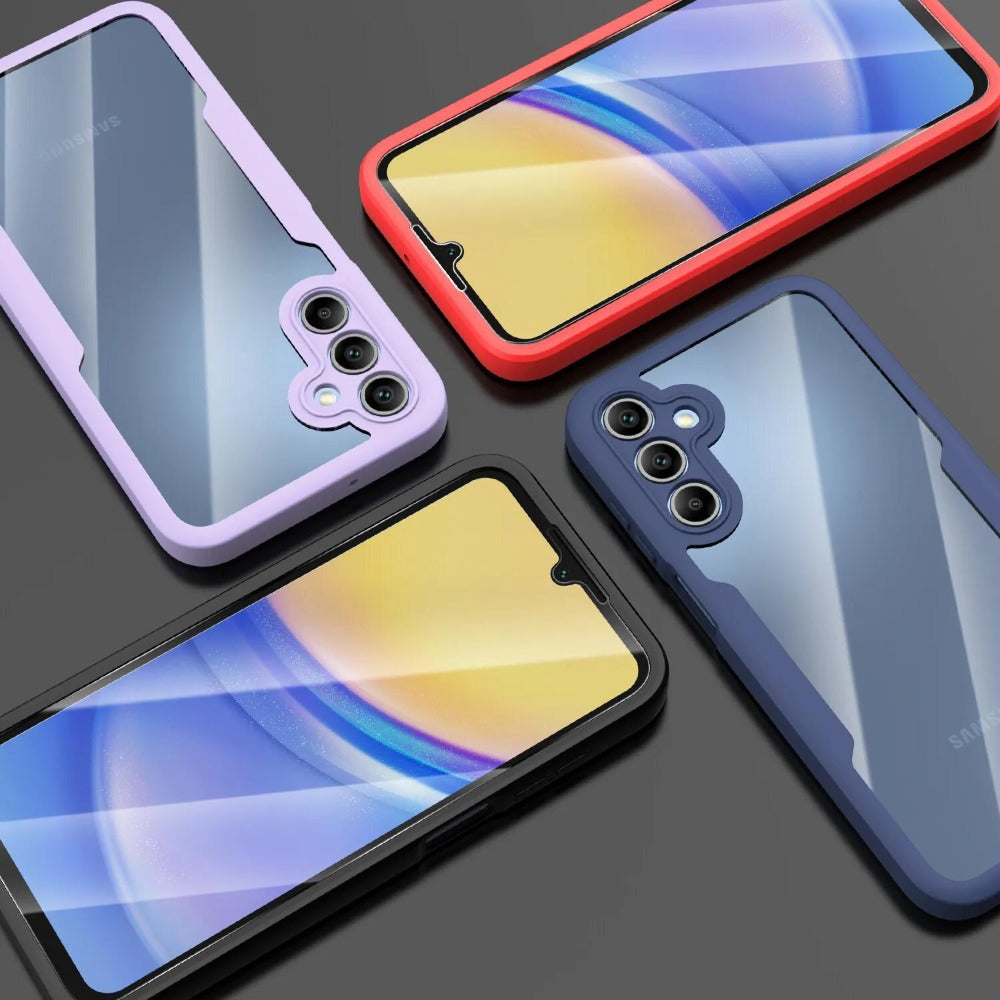 Samsung Galaxy A-Series Rugged Case with Built-In Screen Protector – Full Body Shockproof Phone Cover for Galaxy A15 A16 A17 A36 A37 A56 A57 5G | Heavy Duty Drop Protection