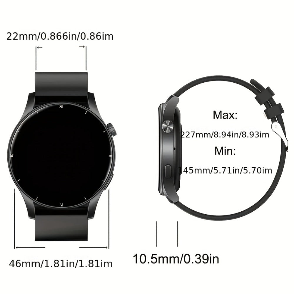 OLED Smartwatch 2.01 Inch Round Screen 95% Screen Ratio Fitness Tracker Running Cycling Walking Step Counter Music Control 300mAh Battery Lightweight Silicone Band Men Women 7 Styles Black Gray 2026
