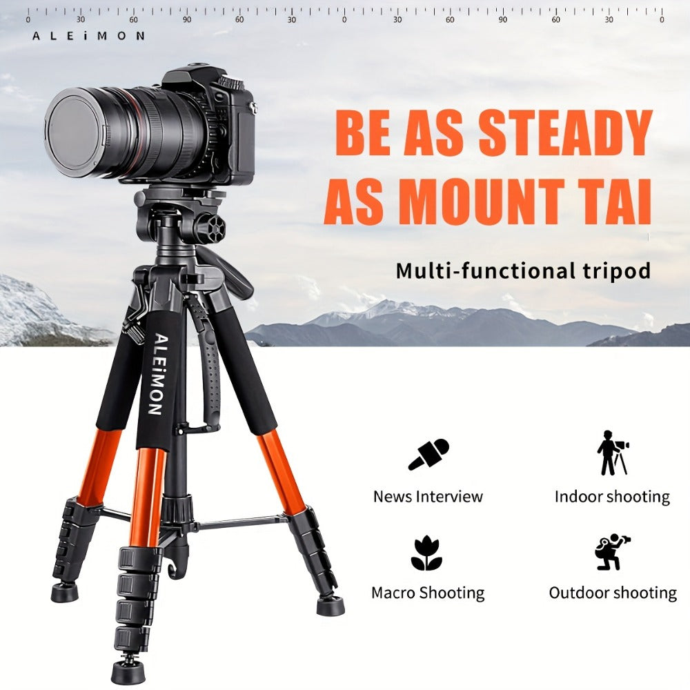 Heavy Duty Aluminum Tripod 74 Inch Red 3-Section, ALEiMON 188cm 14lb Capacity Adjustable Camera Stand with Tote Bag for DSLR, Mirrorless, Smartphone, Projector & Outdoor Photography