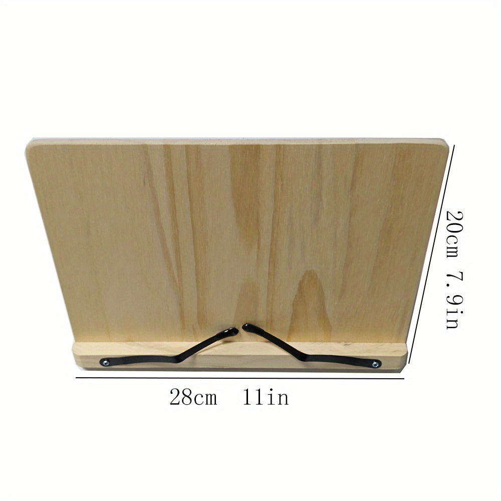 Bamboo Book Stand Adjustable Foldable Portable Reading Stand with Page Clips for Cookbook Tablet E-Reader Textbook Sheet Music Desk Holder Lightweight Sturdy 11x7.9in