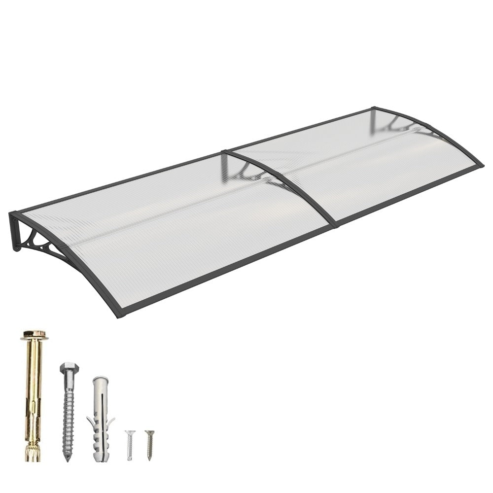 Window Awning Door Canopy Polycarbonate Overhang – UPF 50+ UV & Rain Protection, Leak-Proof Hollow Sheet, Weather-Resistant Outdoor Patio Awning for Doorways, Windows, Storefronts – Multiple Sizes & Colors