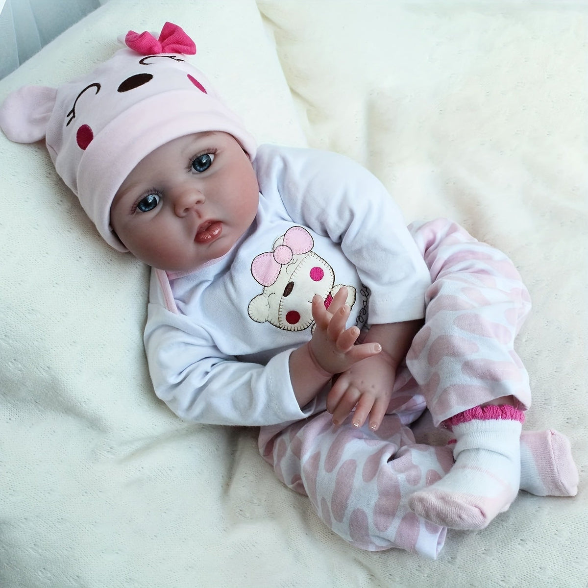 22-Inch Sleeping Reborn Baby Doll with Cloth Body and Vinyl Limbs