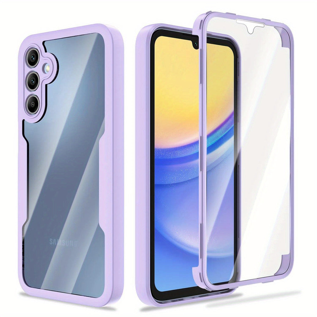 Samsung Galaxy A-Series Rugged Case with Built-In Screen Protector – Full Body Shockproof Phone Cover for Galaxy A15 A16 A17 A36 A37 A56 A57 5G | Heavy Duty Drop Protection