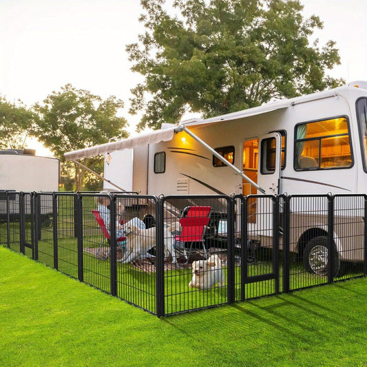 Heavy Duty Dog Playpen - Foldable 8 & 16 Panel Pet Exercise Pen, 24/32/40 Inch Heights
