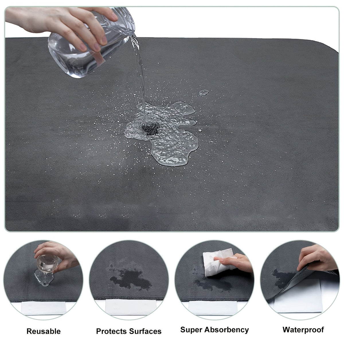 Washable Dog Pee Pads Reusable 2-Pack - Non-Slip 4-Layer Fast Absorbent Puppy Mat for Housebreaking, Whelping, Crate & Incontinence - Machine Washable 300+ Times, Multiple Sizes for All Breeds