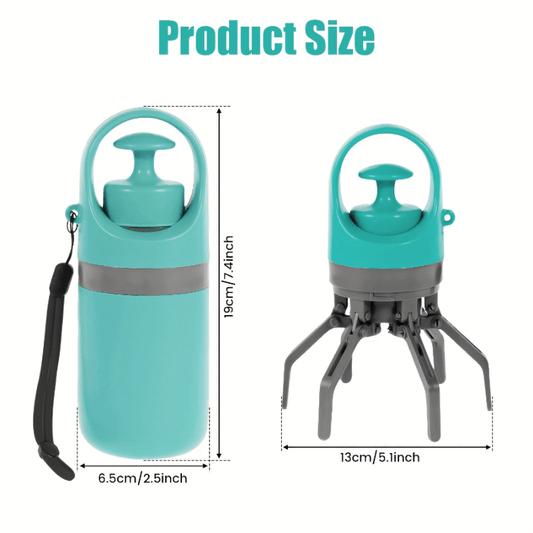 Dog Poop Picker Set, 3 EVA Waste Scoops with Drawstring Bag, Orange or Blue