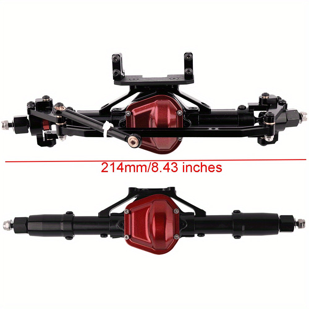 Metal Axle Upgrade Kit for 1/10 RC Crawlers, CNC Aluminum Front and Rear Straight Axles, SCX10 90046 90047