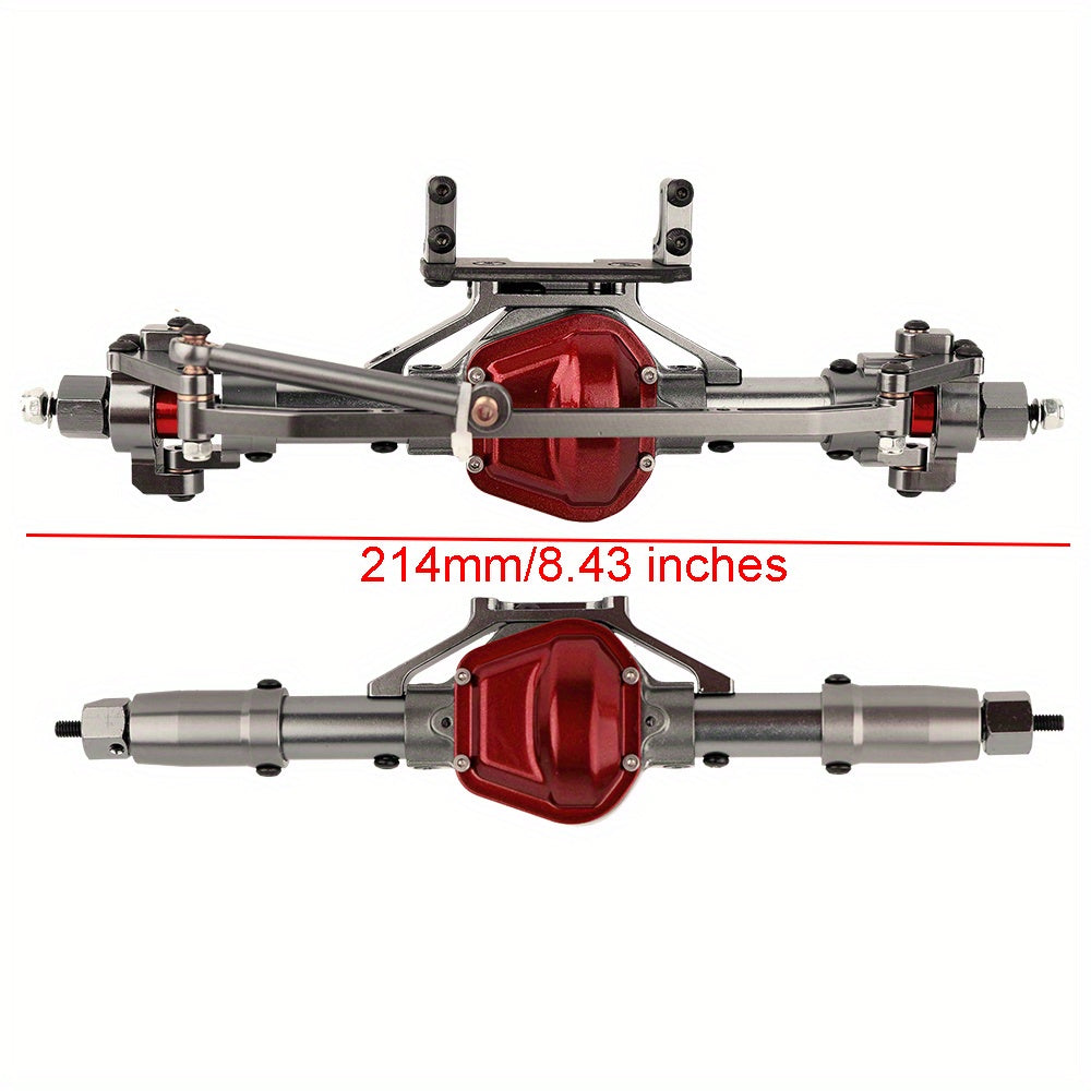 Metal Axle Upgrade Kit for 1/10 RC Crawlers, CNC Aluminum Front and Rear Straight Axles, SCX10 90046 90047