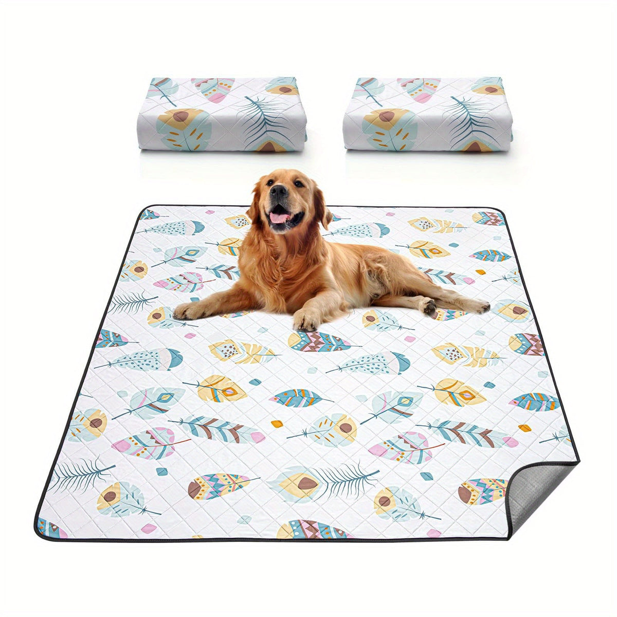 TPU Waterproof Washable Dog Pee Pads 2-Pack – Non-Slip Silicone Bottom, Ultra-Absorbent 4-Layer Whelping Pads | Reusable Puppy Training Pads for Playpen, Crate, Bed & Car | 7 Sizes | Machine Washable