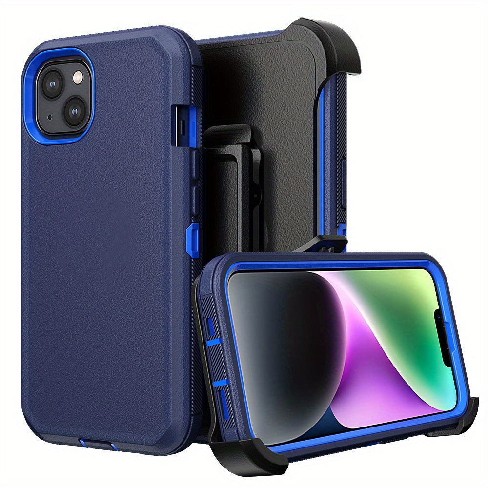 Rugged iPhone 14 Belt Clip Holster Case with Rotating Clip Heavy Duty TPU PC Dual Layer Shockproof Drop Protection Wireless Charging for iPhone 14 Pro Max 14 Plus 14 Pro 14 – 3 Colors Men Outdoor