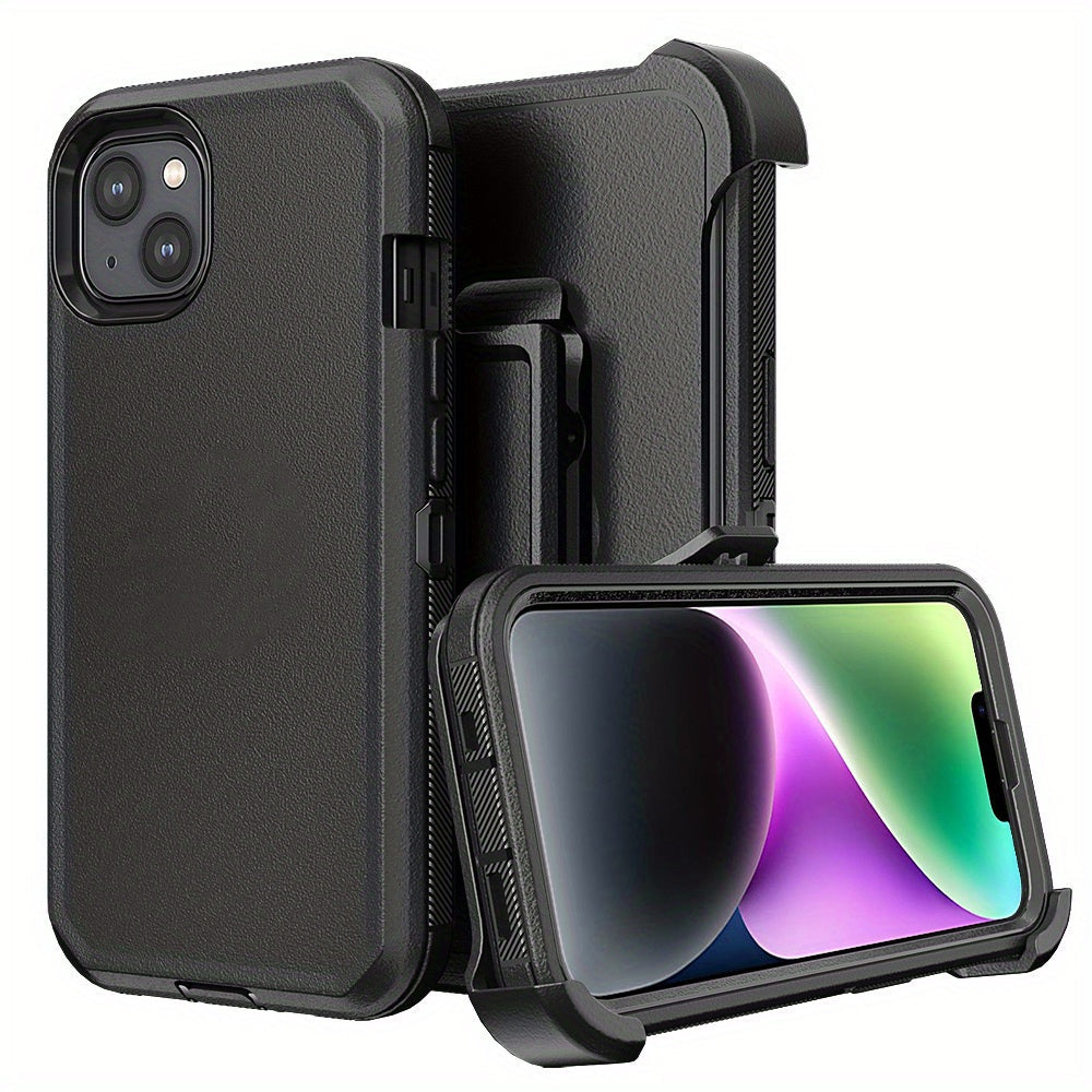 Rugged iPhone 14 Belt Clip Holster Case with Rotating Clip Heavy Duty TPU PC Dual Layer Shockproof Drop Protection Wireless Charging for iPhone 14 Pro Max 14 Plus 14 Pro 14 – 3 Colors Men Outdoor