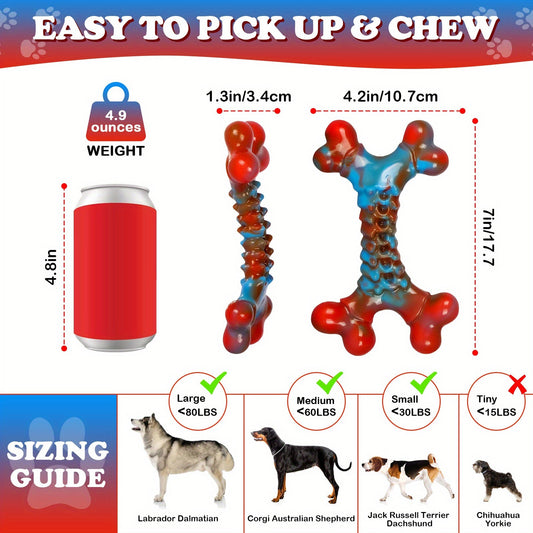 Nylon Dog Chew Toy in Red with Textured Surface, 1-, 2- or 4-Piece Options