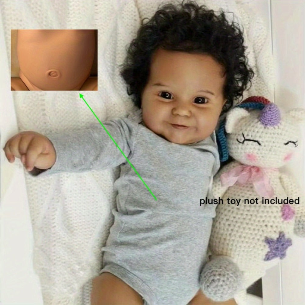 20-Inch Maddie Black Reborn Baby Doll with Soft Vinyl Body