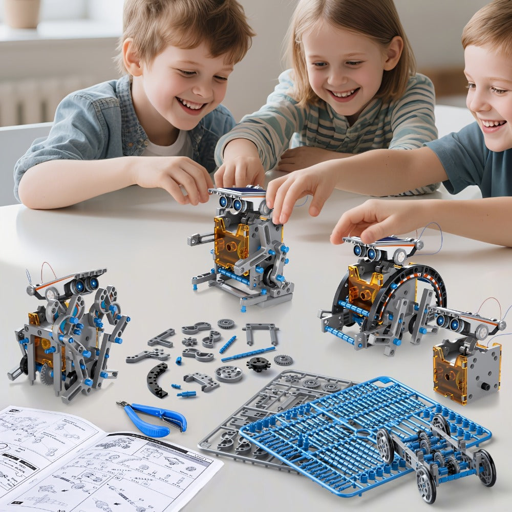12-in-1 Solar Robot Kit for Kids Ages 8-13 – Build Your Own Solar Powered Robot, STEM Engineering Building Toy, Educational Science Experiment Gift for Boys Girls 8 9 10 11 12 13, No Batteries Needed