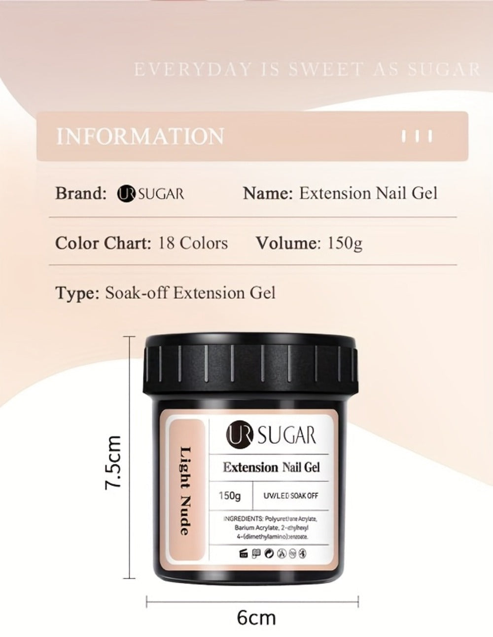 Hard Builder Gel 150g Jelly Self-Leveling Nail Extension Gel – Fast Building UV LED Smooth Finish, Salon Size for Nail Extensions Overlays Repairs, Professional & DIY Home Use Women