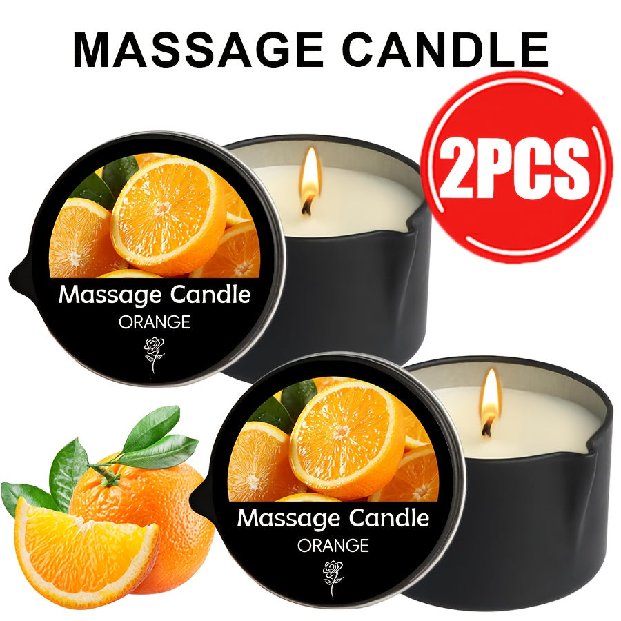 Massage Oil Candle 2-in-1 Soy Wax Scented Candle with Essential Oil — Moisturizing Warm Body Lotion for Spa Pedicure Relaxation Aromatherapy Gift for Women 2oz Multiple Scents
