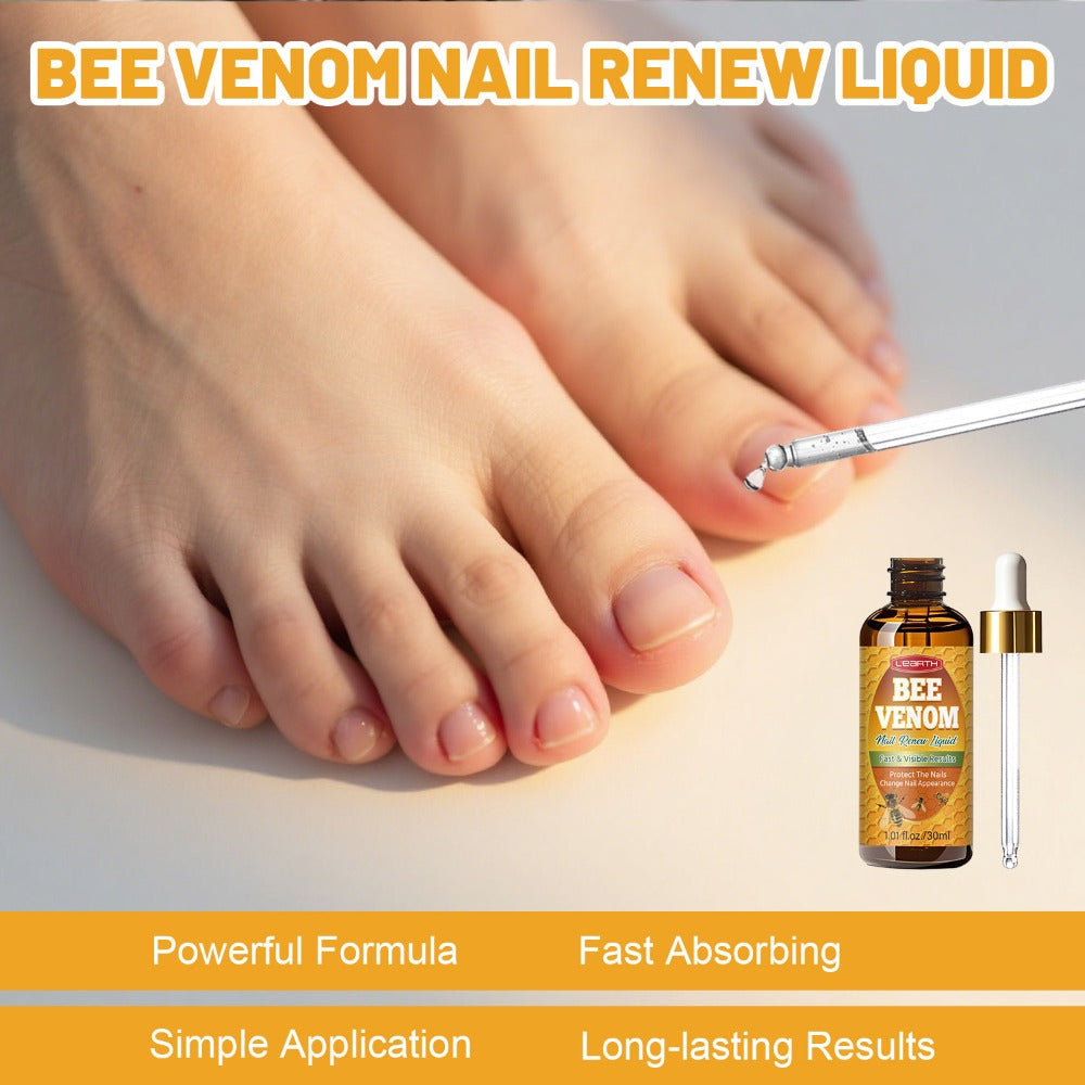 Toenail Repair Solution with Bee Venom Extra Strength Formula for Damaged Discolored Brittle Nails Nail Restoration Serum Visible Results in 7 Days 1.01 fl oz 30ml