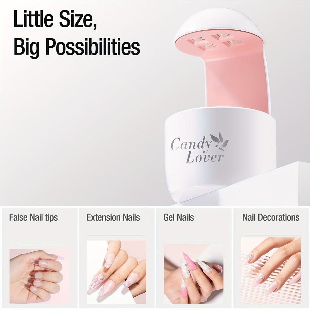 Mini UV LED Nail Lamp – Portable Compact Gel Nail Curing Light for Travel & Home | Fast Gel Polish Dryer for DIY Nail Art, Gel Extensions & Beginner Manicure, One-Button Easy Operation
