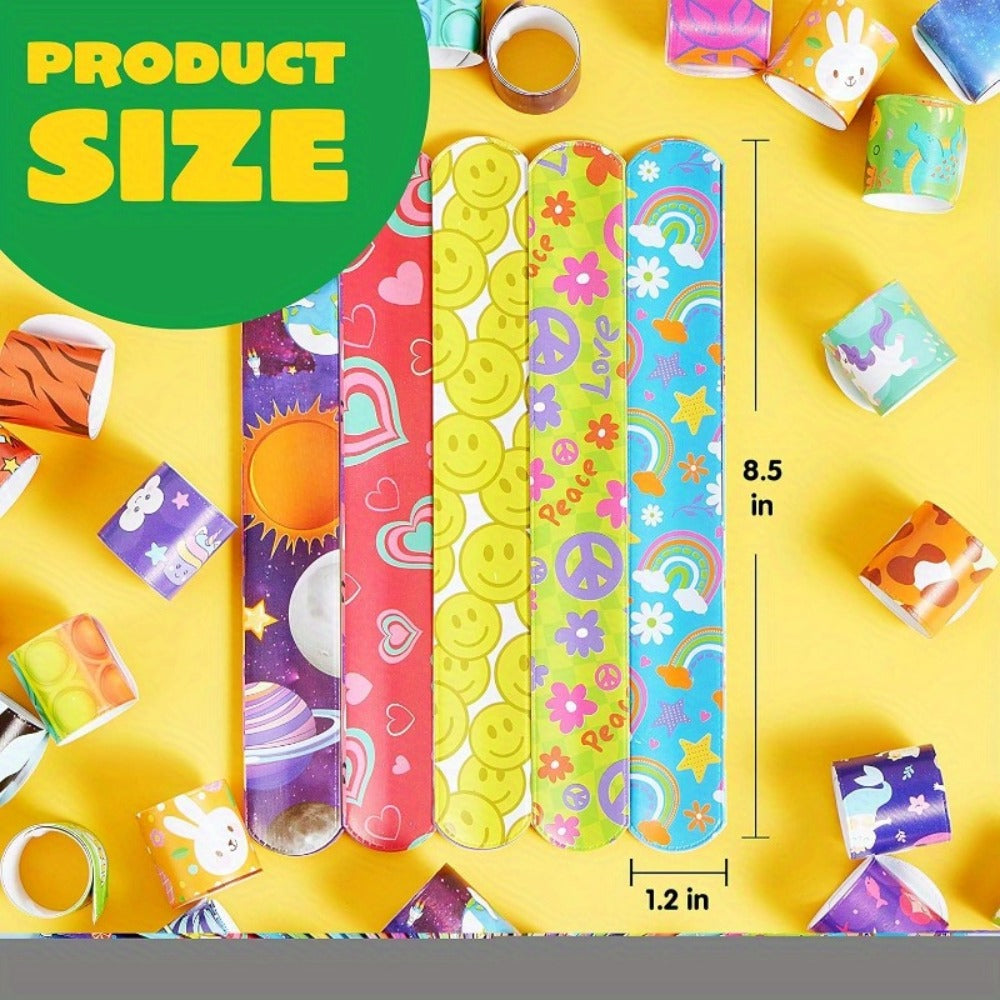 Slap Bracelets Bulk Party Favors, 288 Pcs in 36 Designs for Goodie Bags & Classroom Prizes