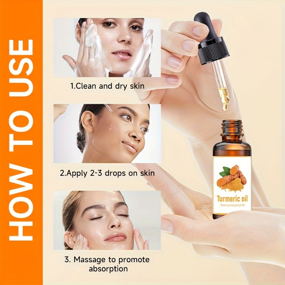 Turmeric Bath & Skin Care Set 3-Piece — Brightening Mousse, Soap & Oil for Hair, Face & Body, Gentle Moisturizing Cleanser Gift Set for Women All Skin Types
