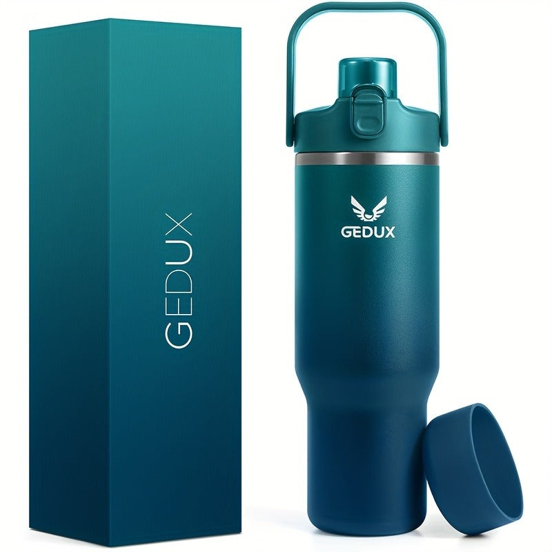 Insulated Water Bottle 32oz 40oz Stainless Steel Leak-Proof Sports Water Bottle with Handle Matte Finish Vacuum Thermos for Gym Hiking Camping Office Travel