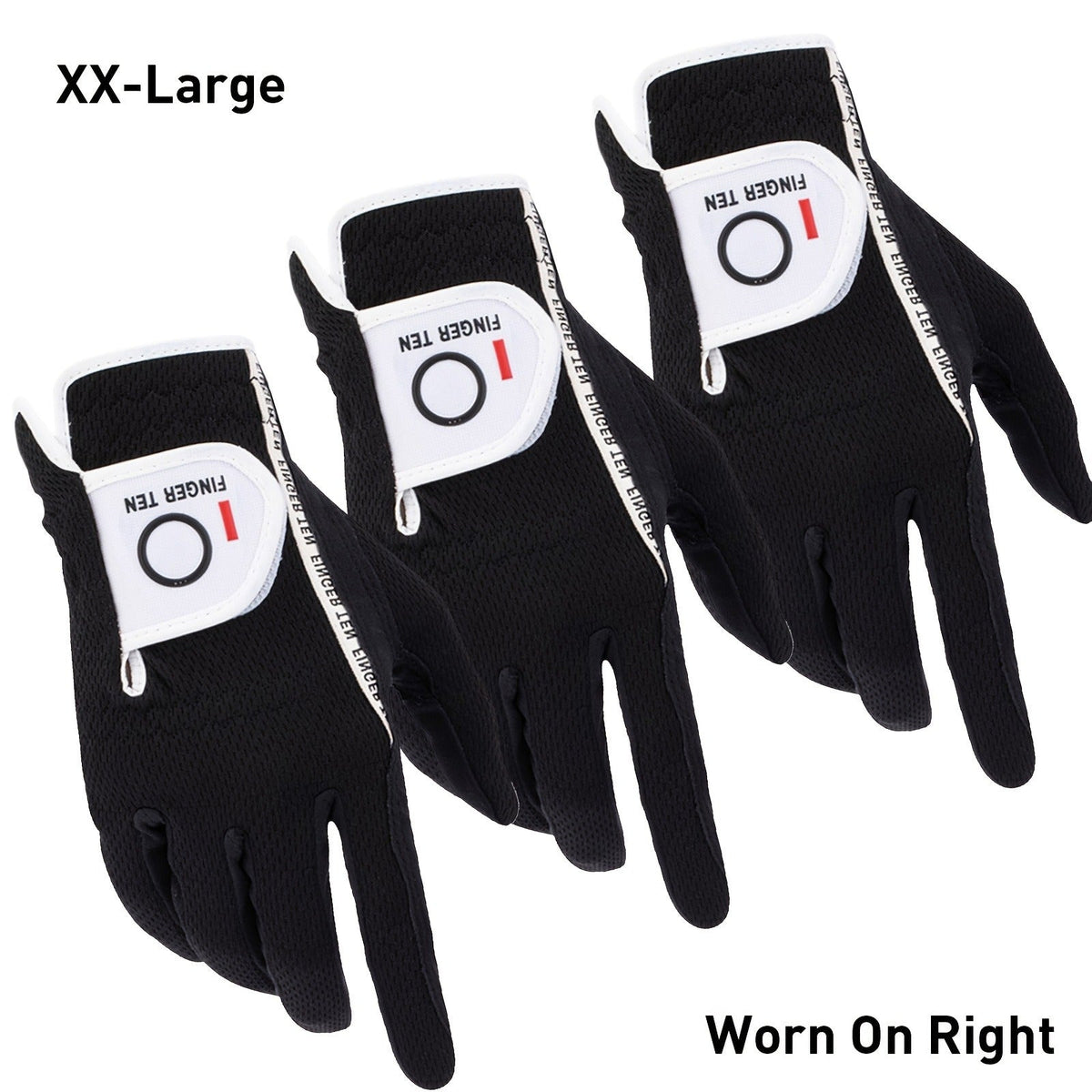Wet Weather Golf Gloves Rain Grip 3-Pack for Men | Breathable Water-Resistant Golf Gloves for Left & Right Hand – Durable Comfortable Fit in Hot & Wet Conditions (Black, Gray, White | S–3XL)